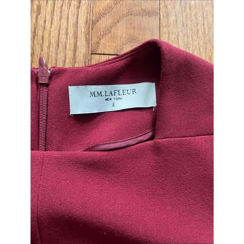 MM Lafleur Emily Dark Red Shift Dress Sz 2 - Picture 7 of 8